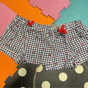 First Impressions Navy and White Checkered Shorts